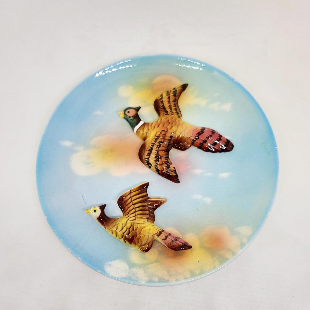 Vintage Lefton 3D Plate with Pheasants